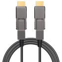 Detachable Armored HDMI 2.0 AOC, Type D-D, Hybrid 18Gbps 4K60 HDMI 2.0 Active Optical Cable