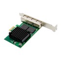 PCIe x1 4-port RJ45 Intel NHI350AM4 Chipset Gigabit Ethernet Network Interface Card