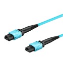 Multimode MPO-24 (Female) to MPO-24 (Female) Trunk Cable (24 Fiber, 50/125 OM3,Type B, LSZH, Aqua)