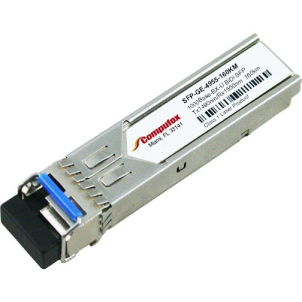 SFP-GE-4955-160KM - 1000Base-BX-U SFP Transceiver (SMF, Tx1490nm/Rx1550nm, 160km, LC, DOM)