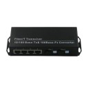 Single Fiber Fast Ethernet Standalone WDM / BiDi Fiber Media Converter, 2-port Fiber & 4-port RJ45, Tx:1310nm/Rx:1550nm, Singlemode, 20km