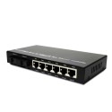 Single Fiber Fast Ethernet Standalone WDM / BiDi Fiber Media Converter, 2-port Fiber & 6-port RJ45, Tx:1550nm/Rx:1310nm, Singlemode, 40km